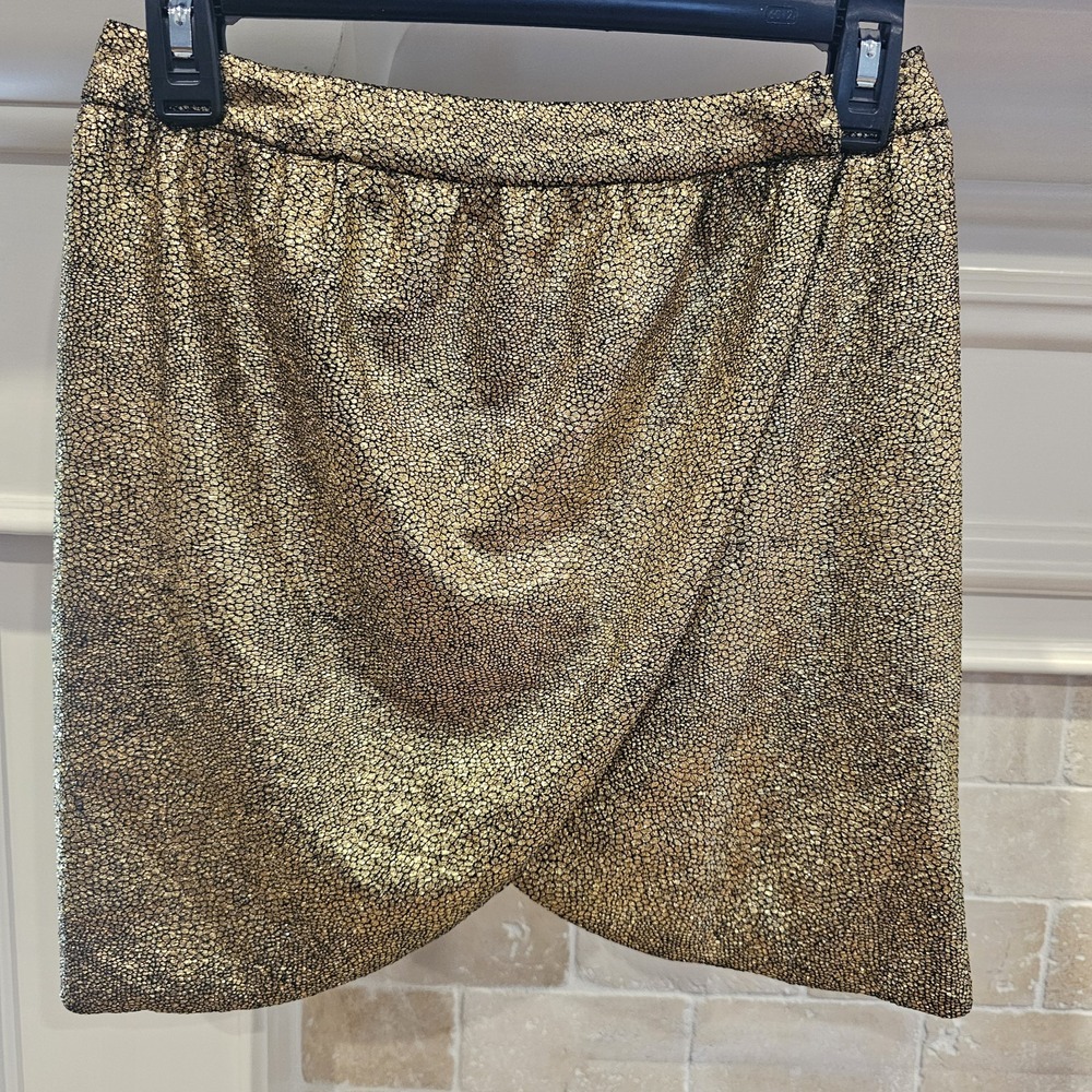 C. LUCE Gold Shimmer Small Wrap Skirt